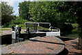 Tail gates and footbridge at Wolverhampton Locks No 17