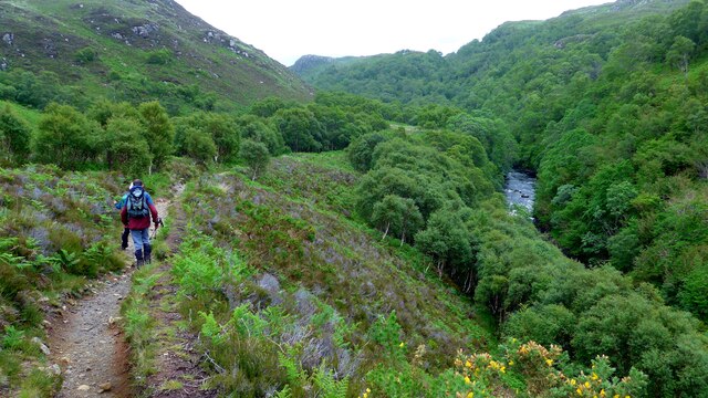 Walkers on the path to the Falls of Kirkaig