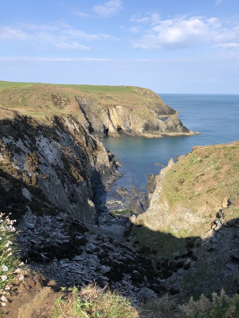 Steep drop to Aber-pwll