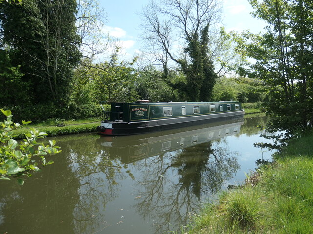 Hireboat moored on the Birmingham & Fazeley canal