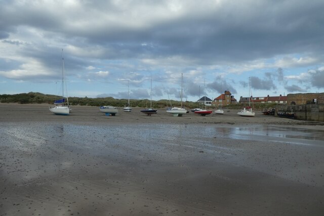 Boats on the beach at Beadnell