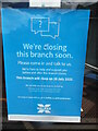 Closure Notice at Halifax Bank, Beaconsfield