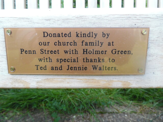Plaque on Memorial Bench in Penn Street Churchyard