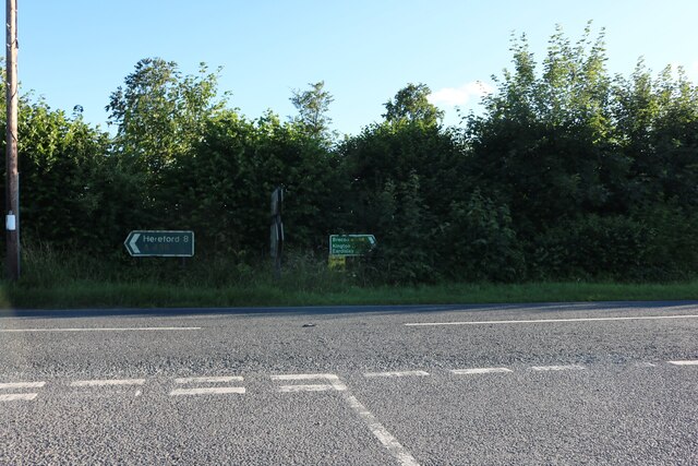 The A438 at the end of Station Road