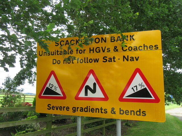 Warning sign at Scackleton Lane End