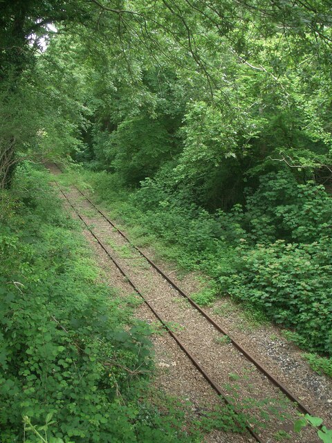 The Ogmore Vale Extension railway line in woodland west of Pyle