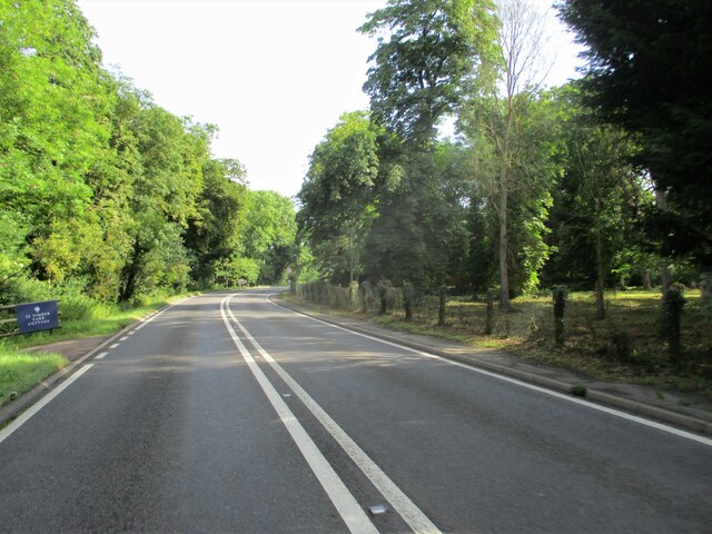 The  A12  passing  Glemham  Hall  estate  on the right