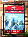 Sign for the Heron public house, Herne Bay