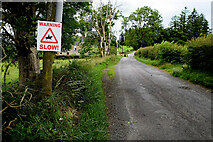 H4782 : Warning sign along Lisnaharney Road by Kenneth  Allen