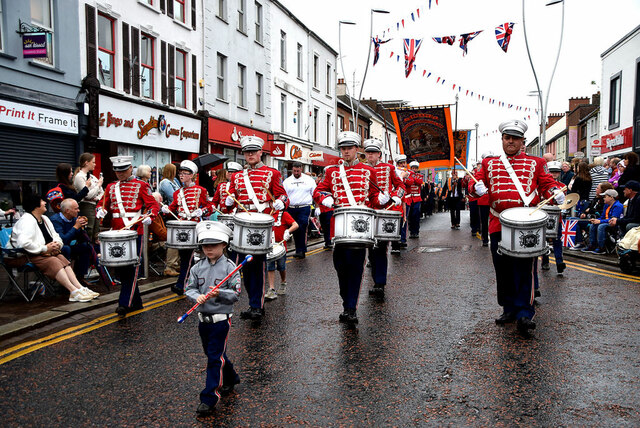 Marching band, High Street, Omagh