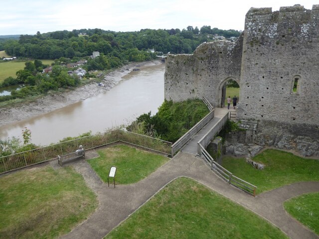 Chepstow Castle: looking towards Marshal's Tower and the River Wye