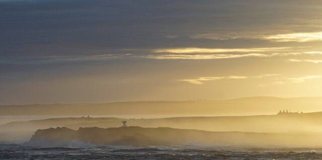 Beacon on Swona, Pentland Firth, at dawn