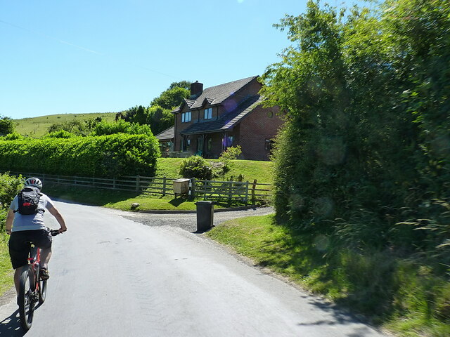 Riding down into Llanbadarn Fynydd © Richard Law cc-by-sa/2.0 ...