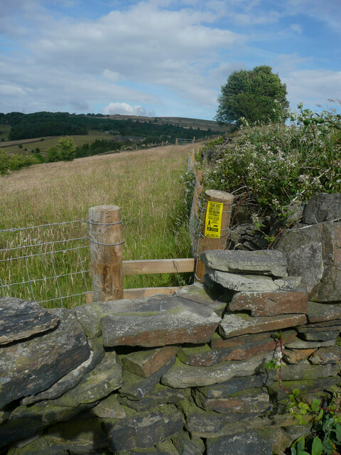 Stile at the western end of Colne Valley Footpath 7/3, Scammonden
