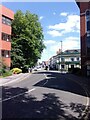 Looking along Commercial Road towards The Rolleston Arms Hotel