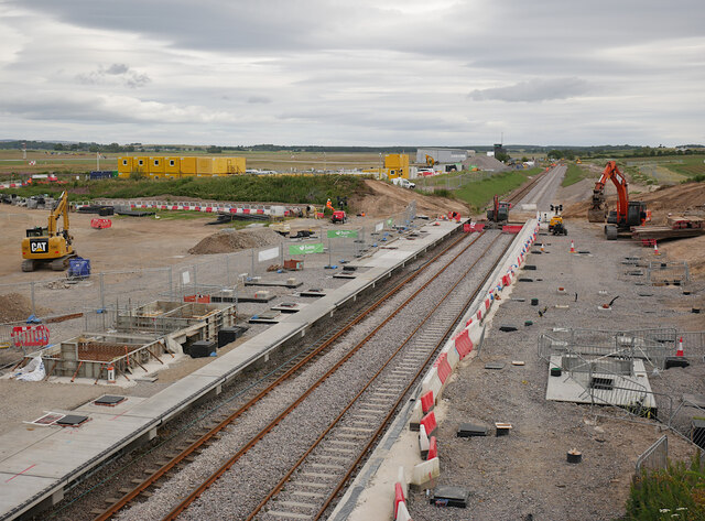 Dalcross railway station under construction