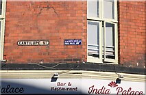 SO5139 : Old signs on Cantilupe Street, Hereford by David Howard