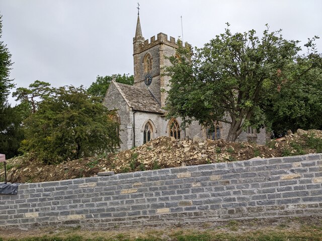 St Mary's Church with newly built boundary wall