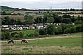 Farmland and mobile homes at Hinksford in Staffordshire