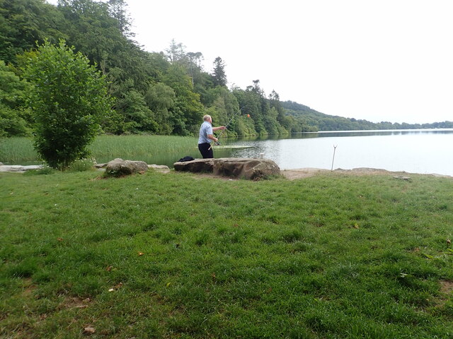 Angler at the quiet western end of Castlewellan Lake