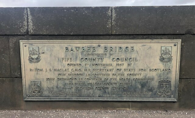 Dedication plaque on Bawbee Bridge © Bill Kasman :: Geograph Britain ...