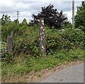 Old railway gatepost near Toome