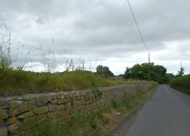 Stone wall by road west of Stogursey