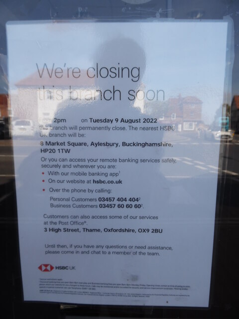 Closure Notice at HSBC Bank, Thame (1)