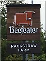 Sign for the Rackstraw Farm Beefeater