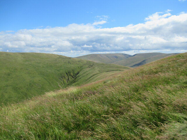 View towards the head of the Hearthstane Burn from Talla Cleuch Head