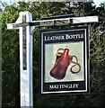 SU7357 : Sign for the Leather Bottle, Mattingley by JThomas