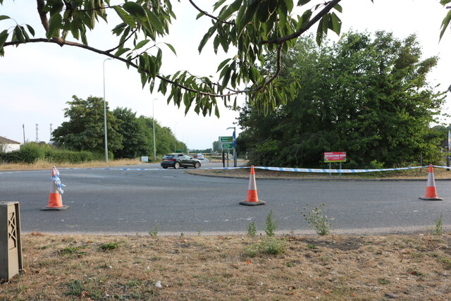 Roundabout on Lynn Road, Sutton Bridge