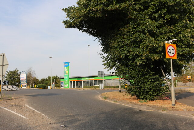 Roundabout on Isle of Ely Way, March