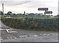 Directions and distances signs at crossroads in rural Monmouthshire