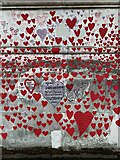 TQ3079 : Hearts, names, words – National Covid Memorial Wall, London by Robin Stott