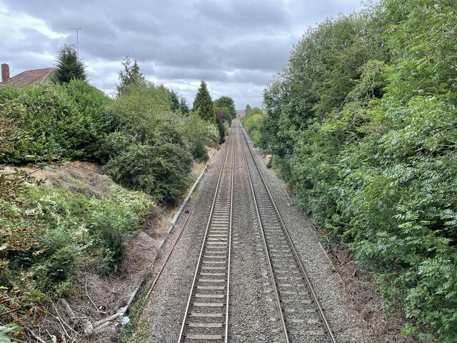 Railway line towards Coventry from Leamington Road bridge