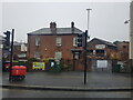 Royal Mail trolley outside house on Lowesmoor, Worcester