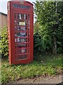 Notice on a former red phonebox, Penallt, Monmouthshire