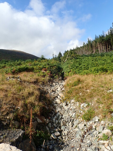 Stony bed of a small tributary of the Glen River