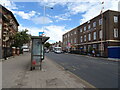 Bus stop and shelter on High Road, Ilford