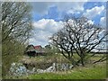 Barns and pond at Common Farm, Marlesford