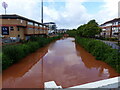 The red River Tone from the bridge near the County Cricket Ground