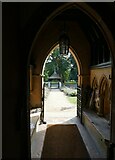 SU6271 : St Mark, Englefield: south door by Basher Eyre