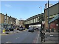 Bridge carrying the Docklands Light Railway over the A13 Commercial Road Limehouse