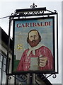 Sign for the Garibaldi, Bourne End