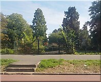 TL4557 : Gates to Cambridge University Botanic Gardens by Anthony Parkes