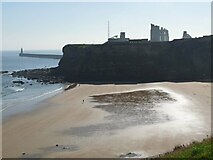 NZ3769 : Short Sands and Tynemouth Castle and Priory by Oliver Dixon