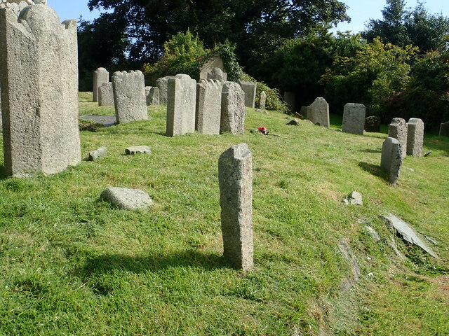 Ancient headstones in the monastic church's graveyard at Maghera