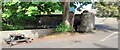 South parapet of Coldbeck Bridge and wall on SE side of river opposite Kings Head Hotel