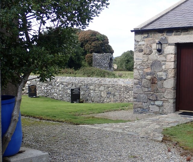 The Maghera Round Tower from the grounds of the CoI Church